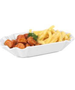 Holst Porzellan Pommesschale Pappoptik 25 cm SL 117 weiß Snack Line