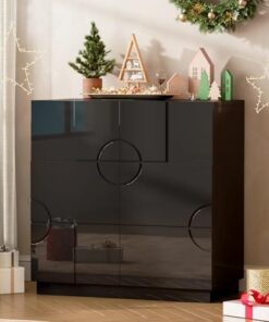 Modernes Sideboard für Wohnzimmer mit verstellbarem Regal und geometrischem Design