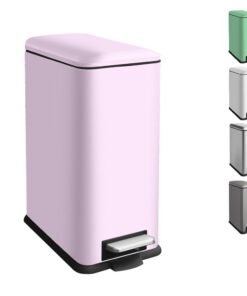 30L Edelstahl Treteimer Rosa mit Pedal und Inneneimer für Küche