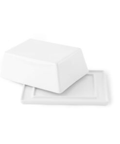 Holst Porzellan Butterdose BUD 018 Beidseitig weiß 250g 15,5x11,5x6cm