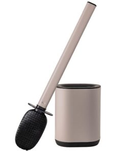 Erreke Silikon WC-Bürste + Wandmontage ohne Bohren + Hygienisch Robust (Sandstone Beige)