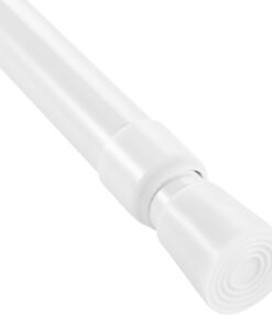 Gardinenstange ohne Bohren – Verstellbare Teleskop-Vorhangstange 103–190 cm für Fenster, Bad & Schrank (Weiß, Ø19–22 mm)