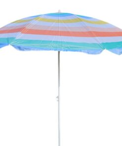 Sonnenschirm Strandschirm für Reise mit UV-Schutz UPF 30+ bunt gestreift 155 cm inkl. Tragetasche Sonnenschirm Strands