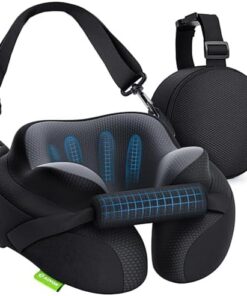 AUVON Nackenkissen Flugzeug ergonomische 360° Stütze Reisen atmungsaktiv