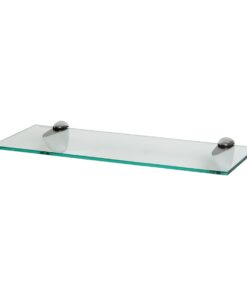 Harbour Housewares Klar 50cm Schwebendes Glas-Wandregal - Badezimmer Küche Lagerung mit Silberklammern