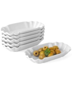 Holst Porzellan Pommesschale Pappoptik 15 cm - 6er Set Snack Line weiß