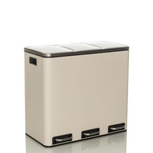 hjh Office Mülleimer 3 x 18L CLEAN IX Metall Clean Office Mülleimer Beige 741102