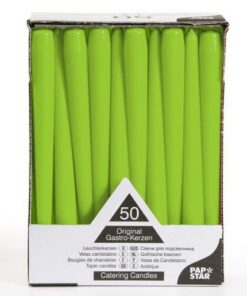 PAPSTAR Limonengrüne Kerzen 2,2 cm Ø, 25 cm Länge für Dekoration und Atmosphere