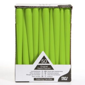 PAPSTAR Limonengrüne Kerzen 2,2 cm Ø, 25 cm Länge für Dekoration und Atmosphere