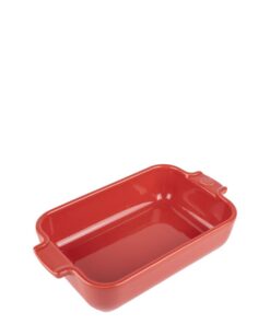 PEUGEOT Rechteckige Keramik Auflaufform - 22 cm x 11,3 cm x 5,1 cm - Fassungsvermögen: 0,85 L - 10 Jahre Garantie - Rot