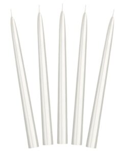 DekoHaus 10 Stück 24cm Perlmutt Metallic Stabkerzen - Ideal für Feiertage und Dinnerdates - Langdauernder Flammenhalten