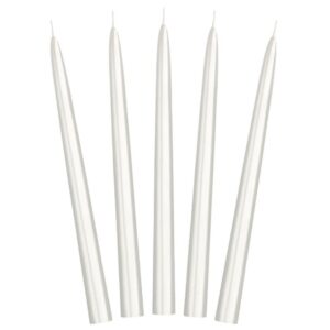 DekoHaus 10 Stück 24cm Perlmutt Metallic Stabkerzen - Ideal für Feiertage und Dinnerdates - Langdauernder Flammenhalten