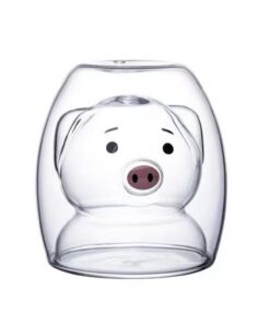 TREEWOO Kreative Kaffeetasse, niedliches weißes Schwein, geschenkig für Valentinstag