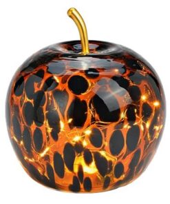 G. Wurm Dekoleuchte Apfel (S) Glas, Braun gepunktet | LED Lichterkette | Dekolampe für Wohnzimmer undhé