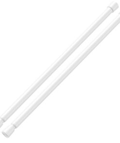 AIZESI Gardinenstange ohne Bohren – 2er Set Teleskopstange 39–68 cm, Ø 5/8", weiß zum Klemmen (Vorhang-, Dusch- & Kleide