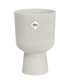 ELHO Vibes Fold Coupe 14 Blumentopf - Recyceltes Plastik - Innenausbau - Weiß/Seidenweiß