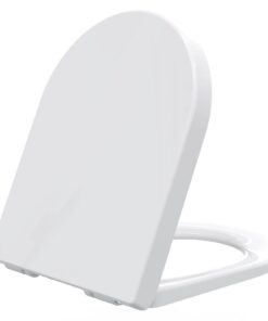 SAMODRA Premium Toilette Deckel D-Form, Absenkautomatik und Softclose, Weiß für WC-Sitz