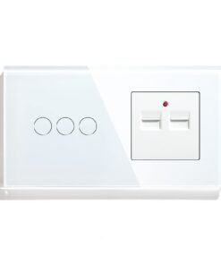 BSEED Touch-Schalter für Glaswandleuchte 3 Fach 1 Weg mit USB-Ladeanschlüssen 100-220V Steckdose Weiß BSEED Touch-Scha