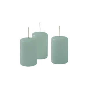 Cereria di Giorgio Risthò Kerzen Größe 4 cm x 7 cm - Grau Grün - Packung mit 12 Stücken