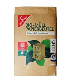 Bio-Papier Müllbeutel GUT & GÜNSTIG 10 Beutel/10l Für Nachhaltige Hauswirtschaft | Bio-Papier Müllbeutel GUT & GÜNSTIG