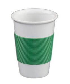 Holst Porzellan Coffee-to-Go Becher CTG 320 SET 2 0,26 L mit Silikon-Banderole Weiß 2er Set