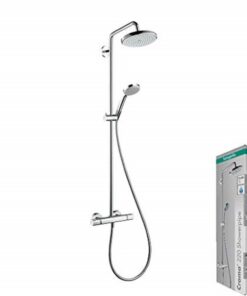 Hansgrohe Croma Duschsystem 27185000 - Thermostat, Regendusche, Handbrause, Chrom