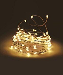 Spetebo Draht Lichterkette 5 m mit 100 Micro LED - warm weiß - ideal für Weihnachtsdeko und Festive Ambiente - leuchtet