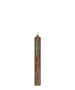 Stabkerze Design Grün-Dunkelrot - Farbdesign Kerzen, 180mm x Ø 22mm, Brenndauer 8h, hochgereinigt, rußarm, geruchsneutra