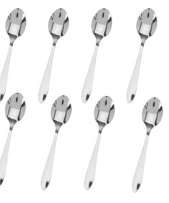 Tomko Kaffeelöffel aus Edelstahl - Hochglanzpoliert, 8er Set Silber, für Zuhause und Restaurant - Modern und Elegant