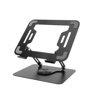 Ergonomischer Laptop-Halter Schwarz – Homeoffice & Schreibtischideal, 360° Drehbar & Höhenverstellbar
