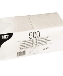 Papstar 12391 Weißer Servietten-Tissue, 33x33 cm, 5000 Stück - Ultra-Leicht und absorbierend für die ganze Familie im Ha