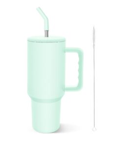 COZOME Isolierte Doppelliter Edelstahl Tumbler Grüne Version für Alle Altersstufen mit Griff und Deckel