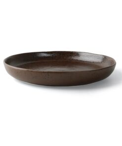 Holst Porzellan Teller 24 cm mit hohem Rand Tierra Braun RT 224 – Robustes Deep Plate für Pasta & Suppe