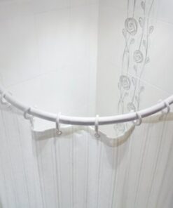 KS Handel Arched Bohne für Duschvorhang weiß + DUSCHVORHANGSTANGE OVAL WEISS 80x80 CM!