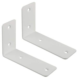 SAYAYO Regalwinkel Weiss multifunktional für Holzregale 90 Grad Winkelhalterung Edelstahl 2 Stück Weiß 125x85