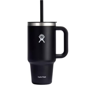 HYDRO FLASK Thermobecher 946 ml (32 Oz) mit Spritzwassergeschütztem Deckel und Press-In-Strohhalm für Outdoor- Aktivität