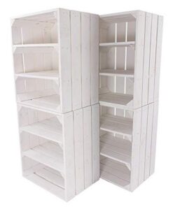 Weißes Shabby Chic Küchenregal 3 Fächer 50x40x30cm Landhaus DIY Obstkiste