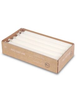 Müller Kerzen PRO NATURE Stearin Stabkerzen - 10 Stück - 2,2 x 20 cm - Paraffin- und Palmölfrei - Ohne Duft - 6 Std. Bre