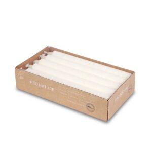 Müller Kerzen PRO NATURE Stearin Stabkerzen - 10 Stück - 2,2 x 20 cm - Paraffin- und Palmölfrei - Ohne Duft - 6 Std. Bre