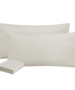 Aisbo Weich Kissenbezug 40x80 Beige mit Reißverschluss, perfekt für gemütliche Sommernächte - 2er Set mit Mikrofaser, 40