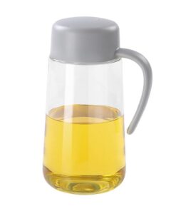 Generische Glasflasche für Olivenöl 1000ml - Automatisches Öffnen/Schließen & Rutschfester Griff (Grau) Generische Ölf