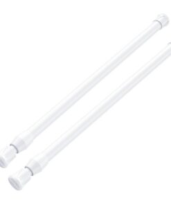 MEXAU Gardinenstange mit Federspannung Carbonfree Certified - verstellbare Federstange 41,9-71,1 cm für Küche, Bad, Fens