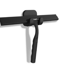 Scharz Fensterwischer mit Halterung - Ideal für Dusche, Fenster und Glas, hochwertiger Reinigungsmannschaft, 100cm lang