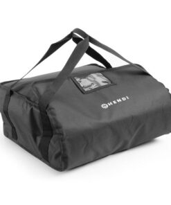 Hendi Pizza Transporttaschen, Thermo-Tasche, für Pizza-Service, mit transparenter Tasche, für 4 Kartons 45x45 cm, Schwar