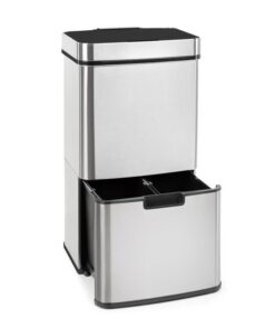 Klarstein Royal Trash Sensor-Mülleimer Restmüll & Recycling Automatik 72L Silber