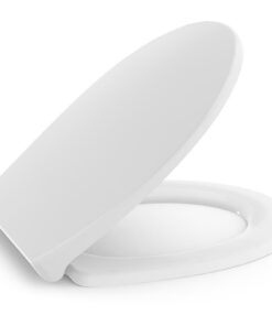 Toilettenbrille Surfou Absturzschutz Weiß, Oval Klobrille Automatische Abnahme, Schnellverschluss-Klodeckel, WC Sitz |