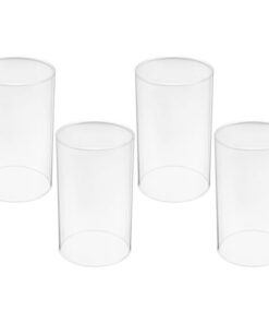 4 Stücke Windlichtgläser für Tischdekoration im Wohnzimmer und Schlafzimmer | Offene Windlicht Gläser 6x15cm - Ersatzgl