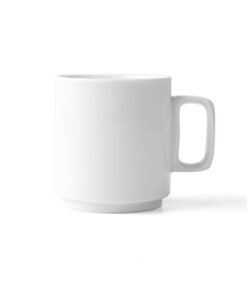Holst Porzellan Kaffeebecher stapelbar Blockhenkel 0,22 l 6er Pack weiß