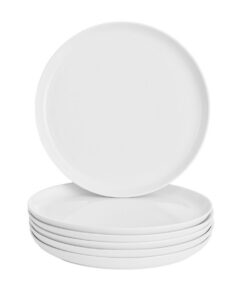 Keramik Teller 6er Set 23cm Weiß – Flache Porzellan Speiseteller für Salat, Pasta & Pizza