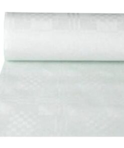PAPSTAR 12545 Damastgeprägte Papiertücher für Gästezimmer und Esszimmer - weiße Tücher, 50 x 0.80 m